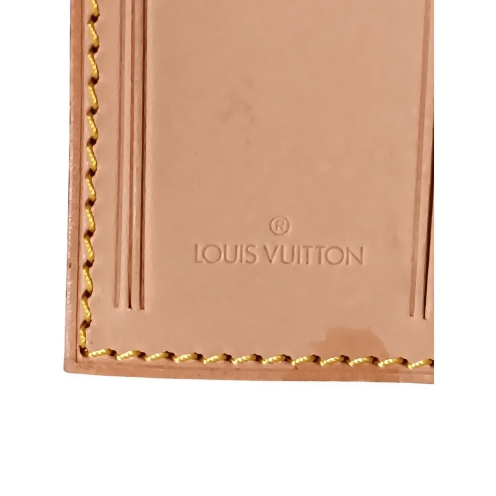 Preowned Authentic Louis Vuitton Vachetta Leather Luggage Tag & Strap Set of 2 - Picture 13 of 16